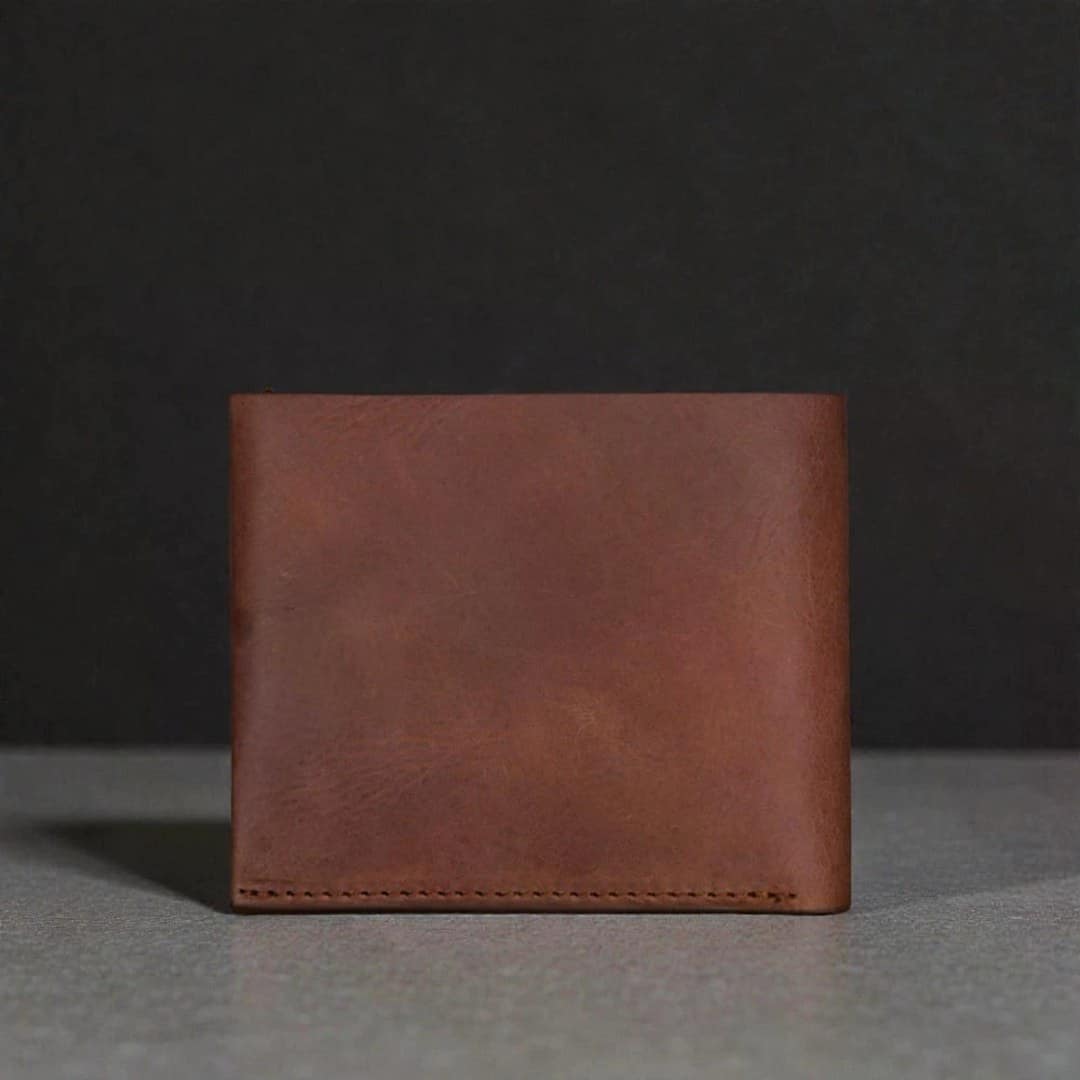 ZAYS Premium Handcrafted Oil Pull Up Leather Slim Bifold Wallet for Unisex - Genuine Cowhide Short Wallet - Super Slim Durable Stylish Everyday Carry - Best Handmade Leather Wallet in Bangladesh - ZSW134-Brown