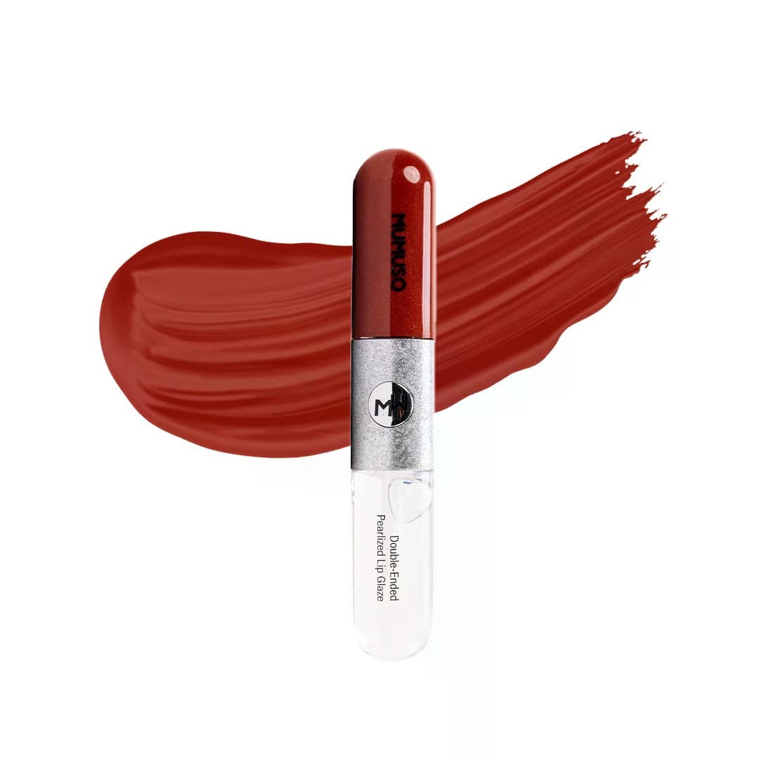 MUMUSO Double-Ended Pearlized Lip Glaze (03 Brick Red)