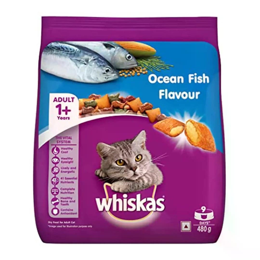 Whiskas Ocean Fish Flavor Cat Food 480g