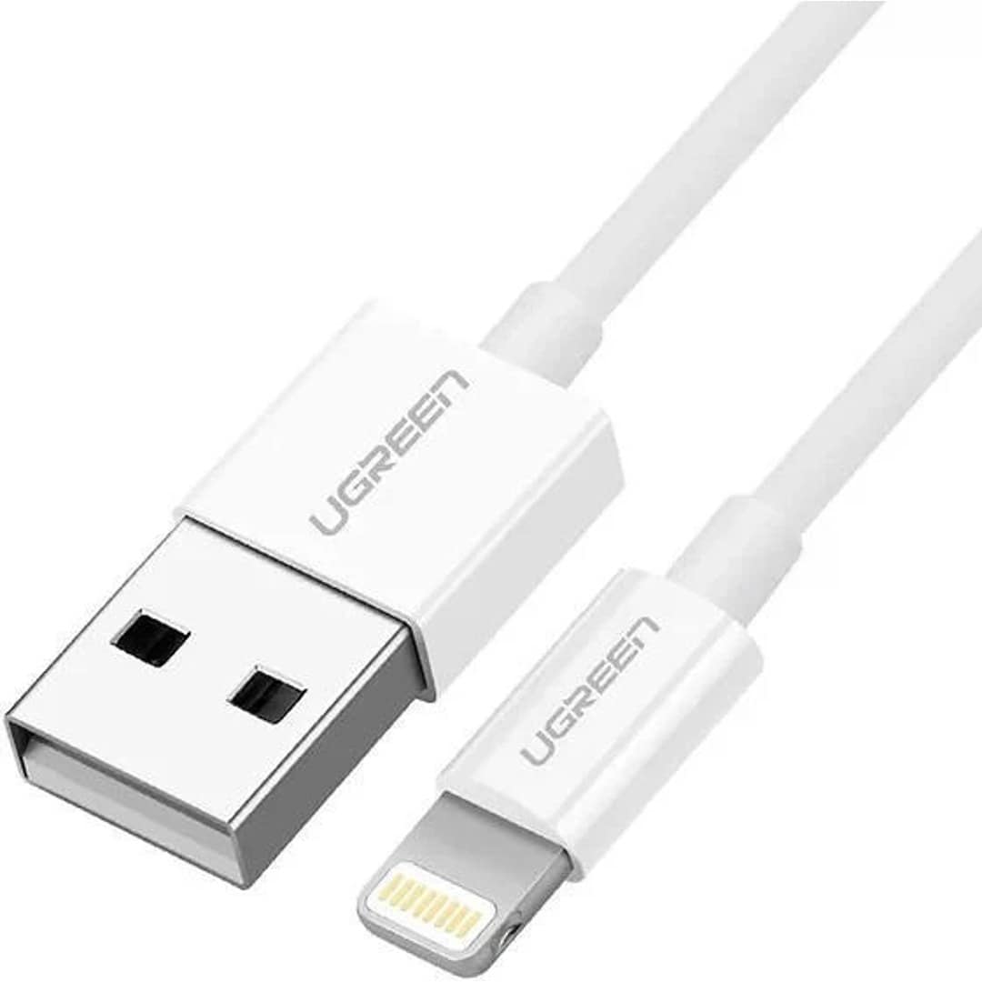 UGREEN USB-A Male to Lightning Male Cable Nickel Plating ABS Shell 0.25m (White)