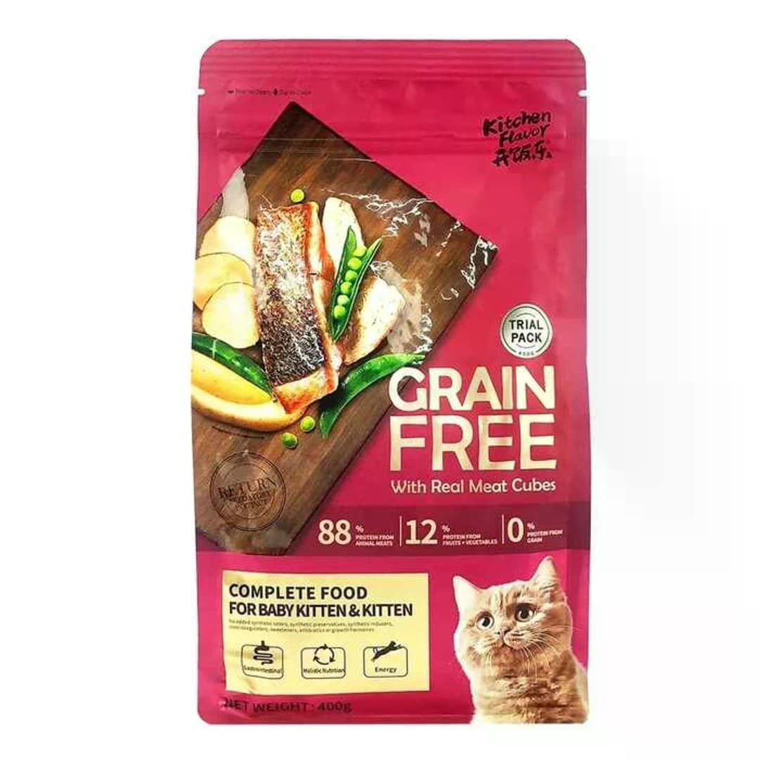 Kitchen Flavor Grain Free Dry Cat Food Baby Kitten & Kitten 400gm