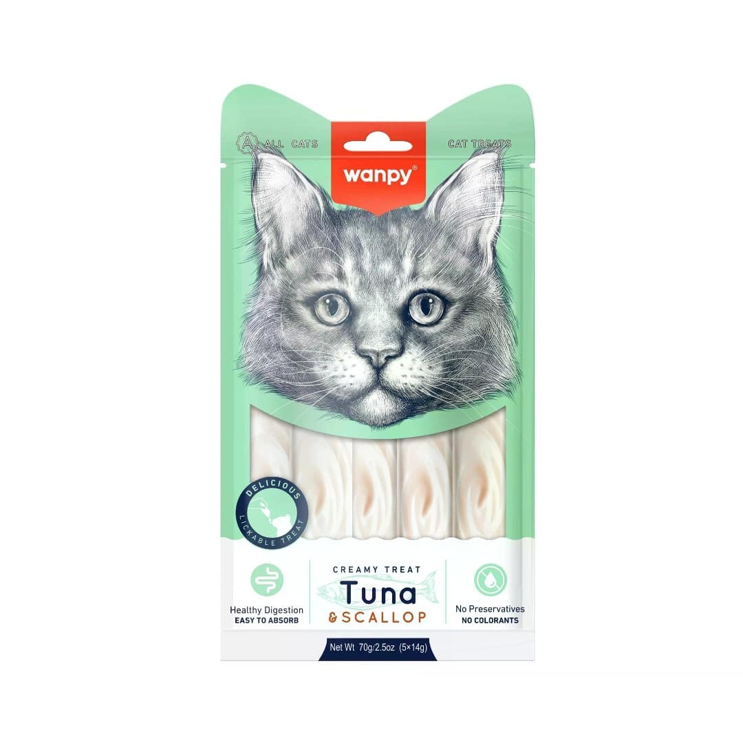 Wanpy Creamy Cat Treat Tuna & Scallop 70gm