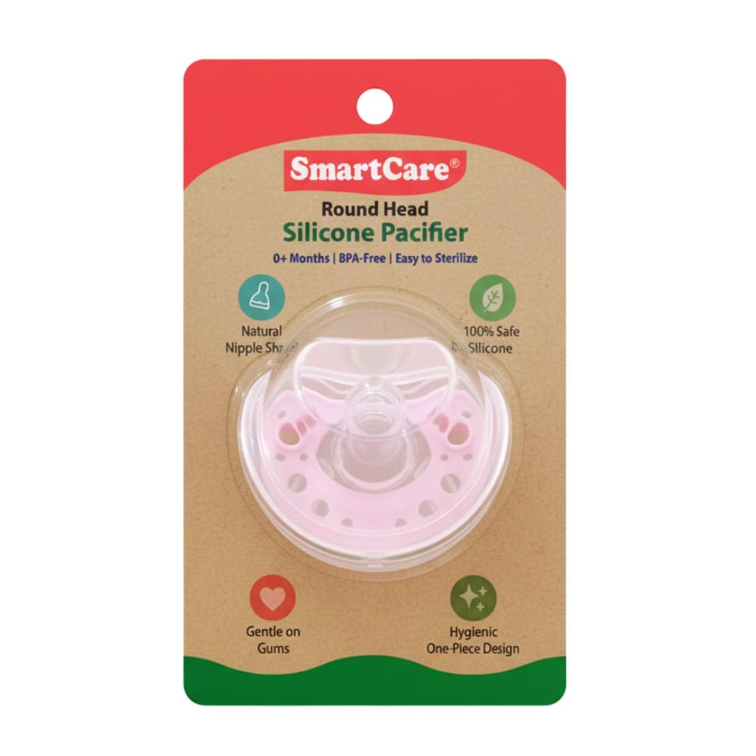 Smart Care Silicone Round Head Baby Pacifier with Cover