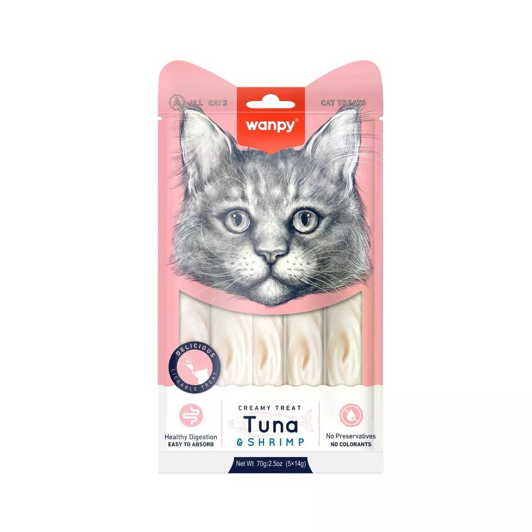 Wanpy Creamy Cat Treat Tuna & Shrimp 70gm