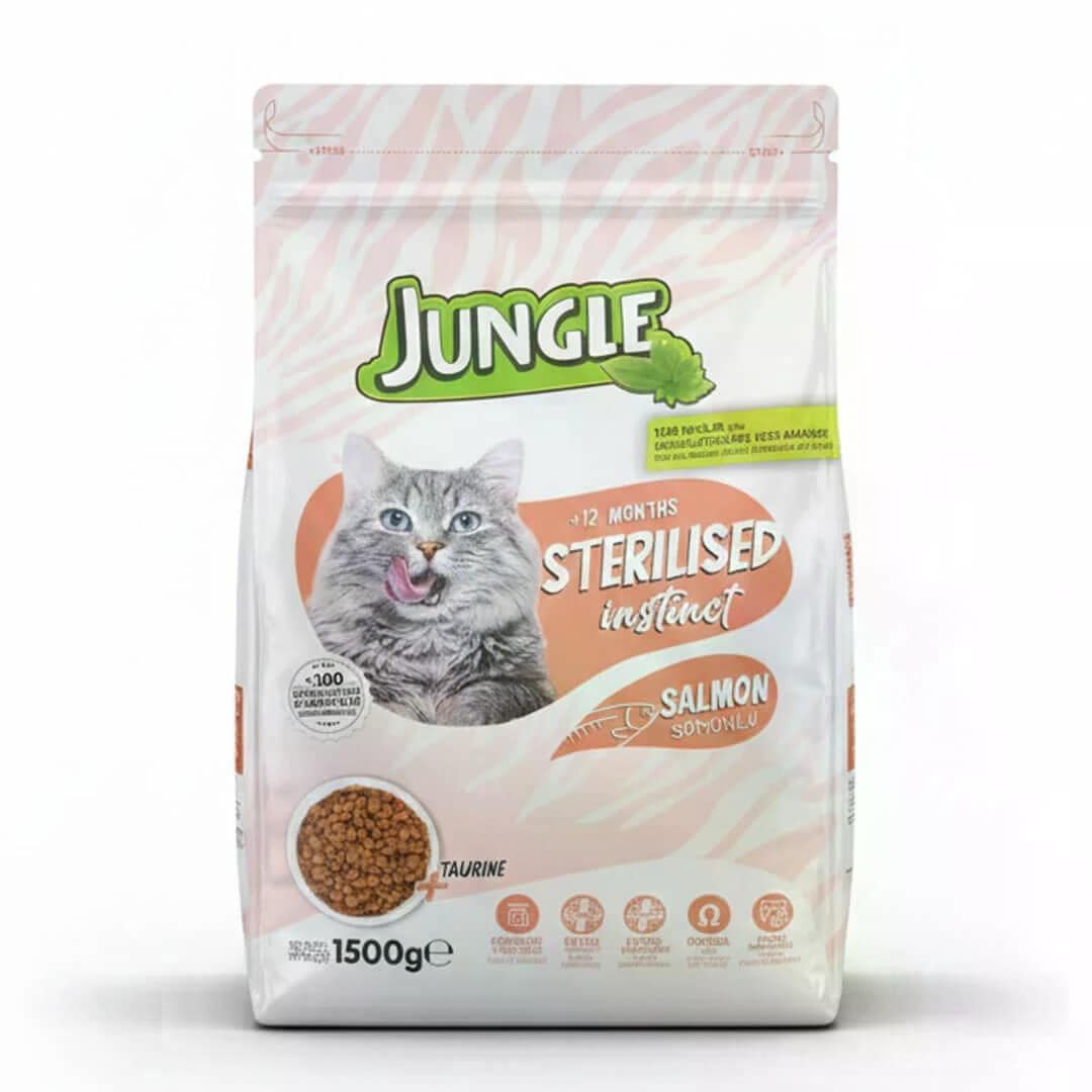 Jungle Adult Dry Cat Food Sterlised Salmon 1.5kg