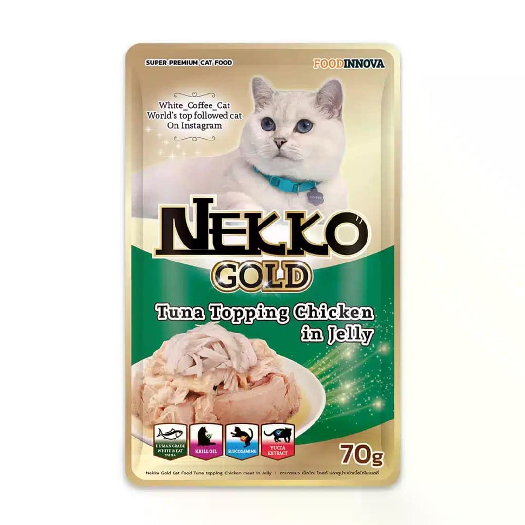 Nekko Pouch Tuna Topping Chikcen in gravy Gold