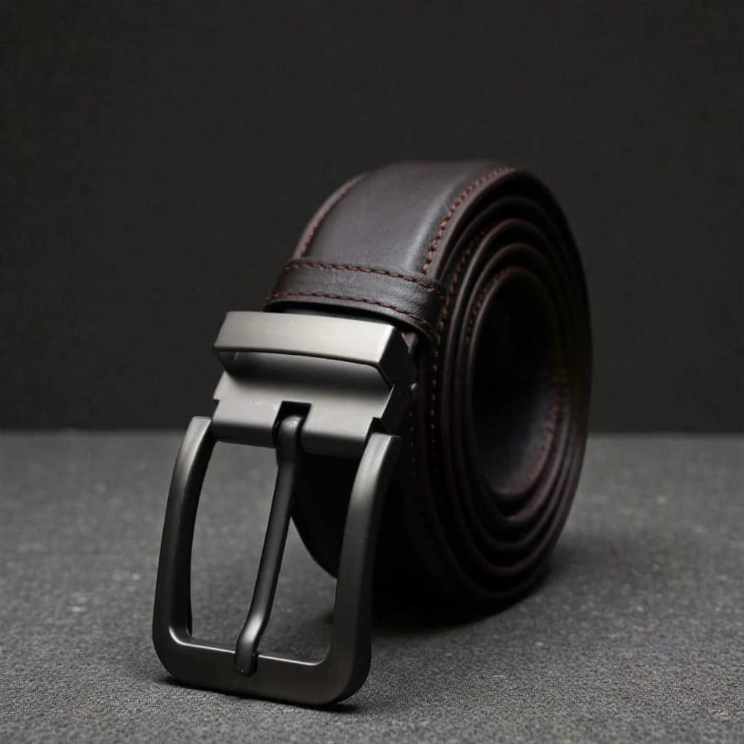 Zays Handcrafted Genuine Leather Belt for Men – Premium Quality, Adjustable, Stylish & Durable (BS104-BC101-Chocolate)