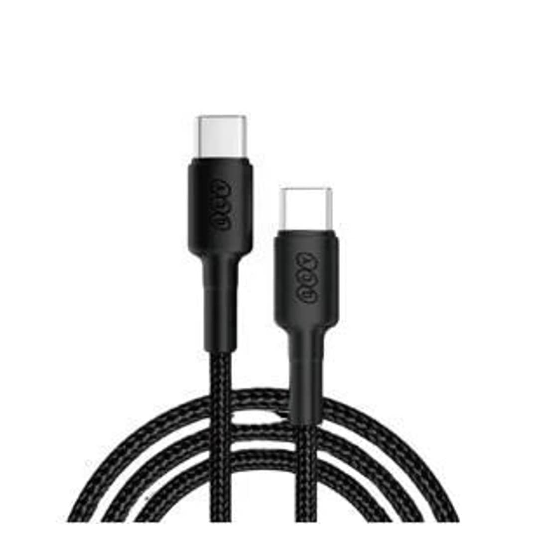 QCY DC13 60W Quick Charging Type-C to Type-C Data Cable–Black