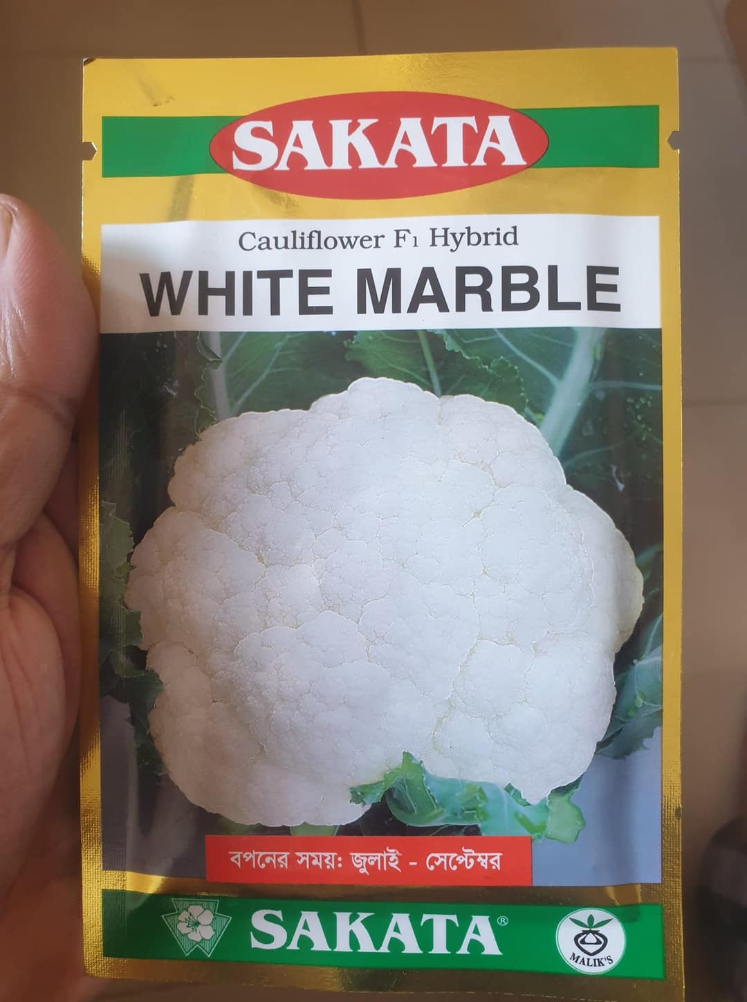 SAKATA Cauliflower F1 Hybrid ( White Marble) 10 GM – হাইব্রিড সাকাতা ফুলকপি বীজ হোয়াইট মার্বেল