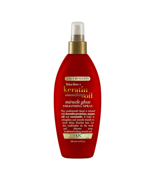 Ogx 5 In 1 Frizz-Free + Keratin Smoothing Oil Miracle Gloss Spray (200ml)