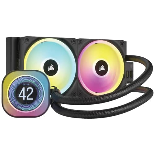 Corsair iCUE LINK H100i LCD Liquid CPU Cooler — Black