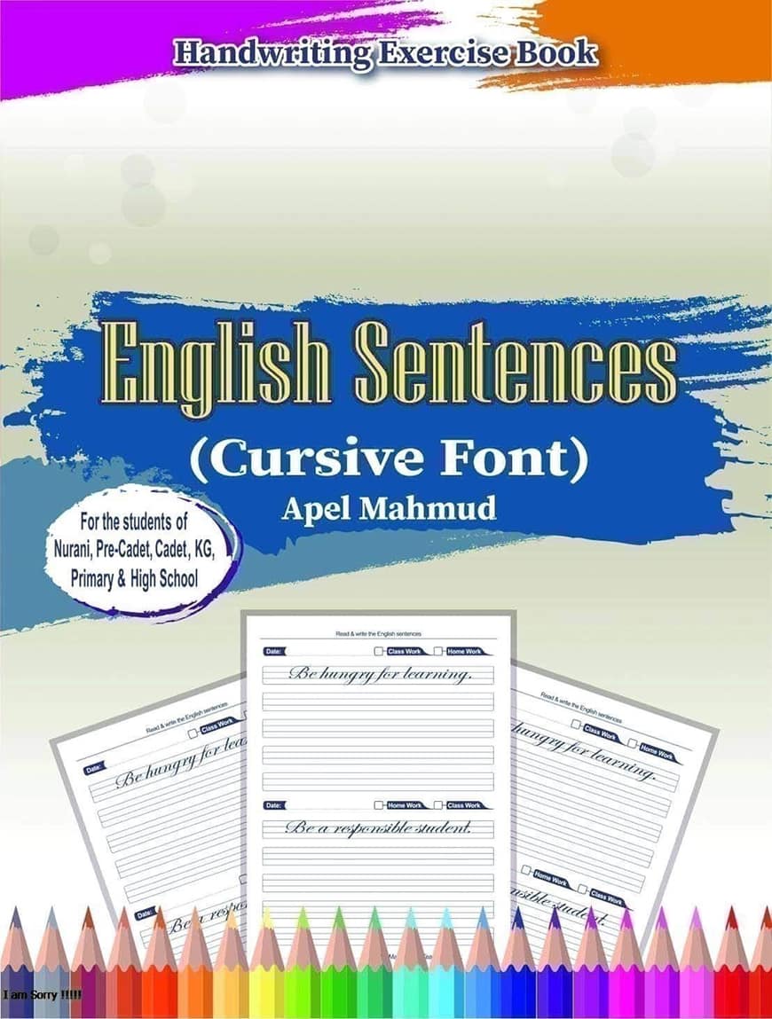 Handwriting Book: English Sentences (Cursive Font): One-Five & Six-Ten