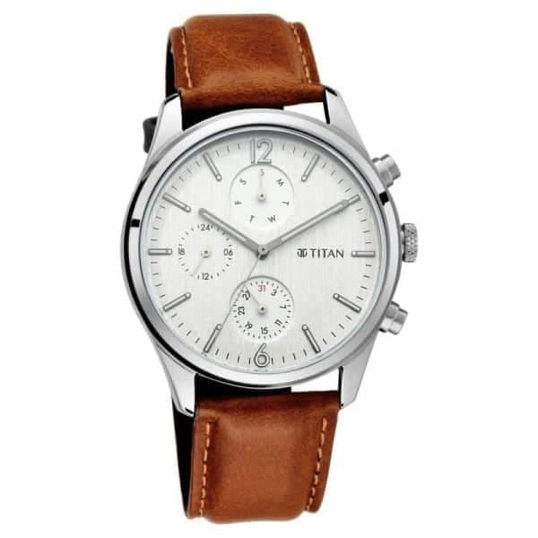 Titan Leather Strap Multifunctional Watch -NS1805SL04