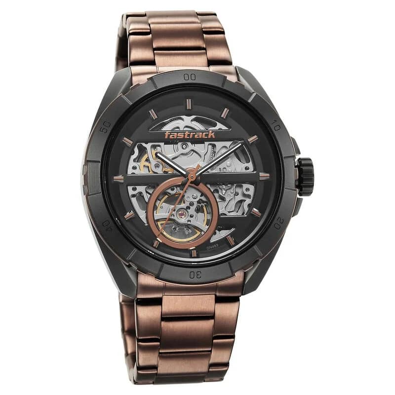 Fastrack 3297KM01 Automatics Black Dial Stainless Steel Strap Watch for Guys