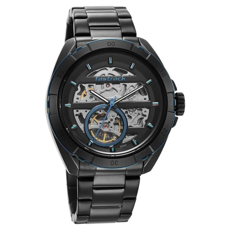 Fastrack 3297KM02 Automatics Black Dial Stainless Steel Strap Watch for Guys