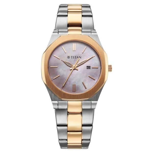 Titan Workday 95295KM01 Dial Stainless Steel Strap Watch For Women