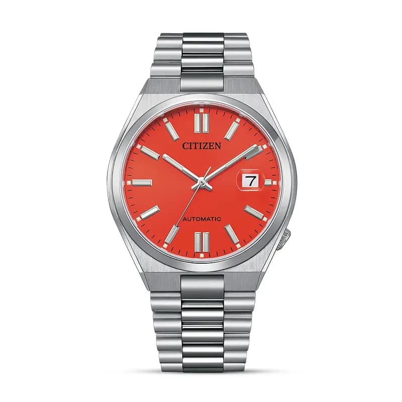 CITIZEN AUTOMATIC GENTS WATCH PANTONE BLAZING RED DIAL - NJ0158-89W