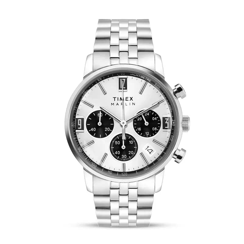 Timex Marlin Chronograph Tachymeter 42mm Stainless Steel Bracelet Watch - TWEG26704