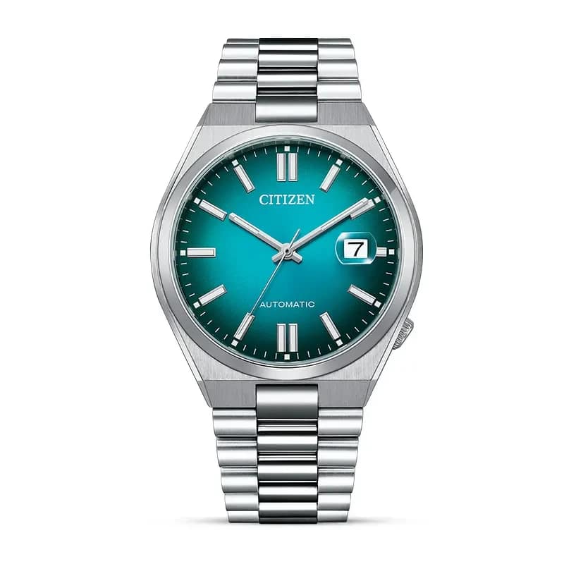 CITIZEN AUTOMATIC GENTS WATCH LAKE GREEN DIAL - NJ0151-88X
