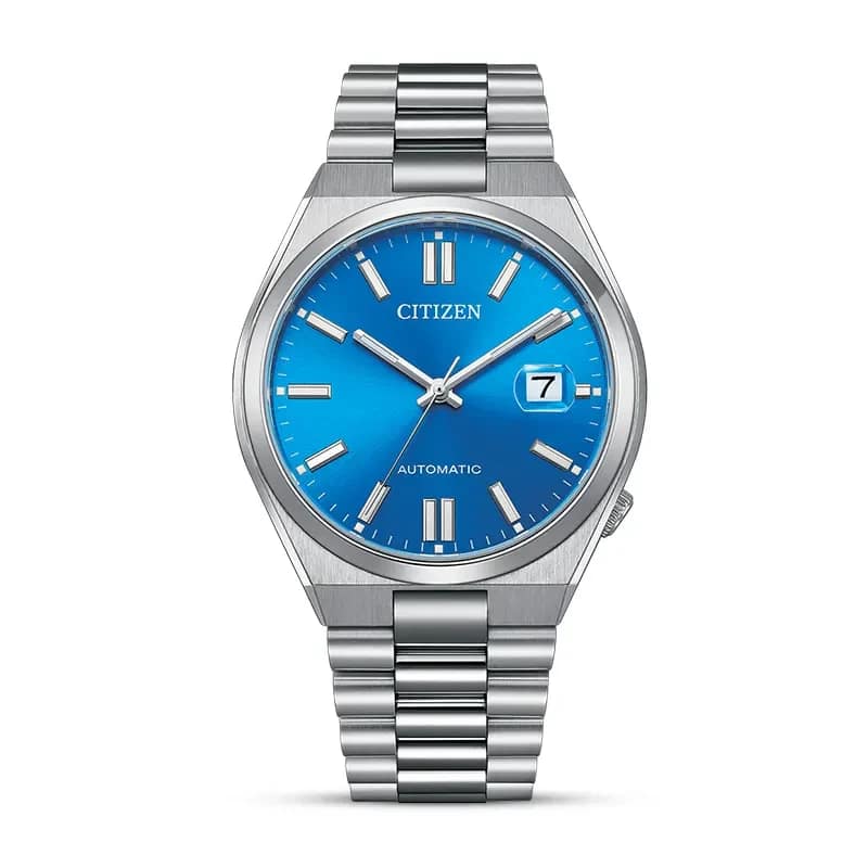 CITIZEN AUTOMATIC GENTS WATCH PANTONE GLOWING BLUE DIAL - NJ0158-89L