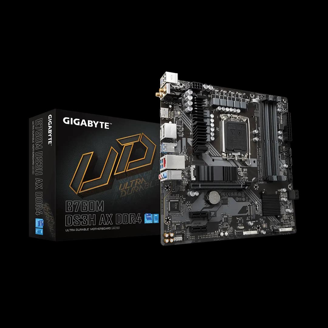 GIGABYTE B760M DS3H AX DDR4 (rev. 1.x) 13th and 12th Gen Motherboard