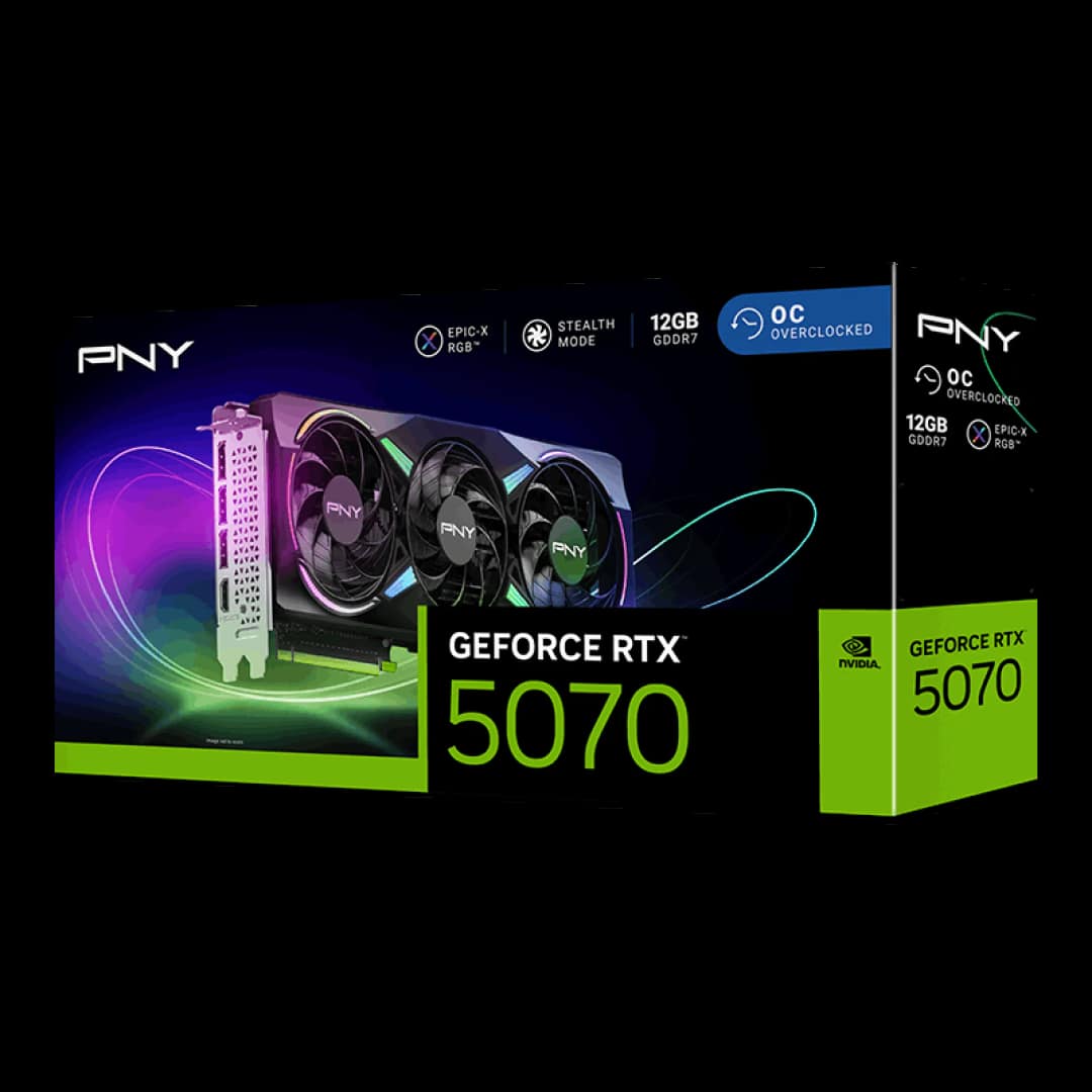 Graphics Card PNY GeForce RTX 5070 ARGB EPIC-X RGB 12GB GDDR7 (Build with PC)