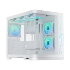 PC Power PG-H650 Iceland Edge WH ATX ARGB Gaming Casing With 750w Psu