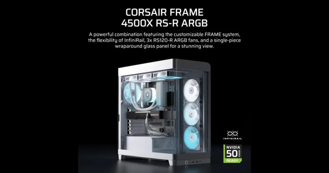 Corsair FRAME 4500X RS-R ARGB Panoramic Glass E-ATX Mid-Tower Casing White