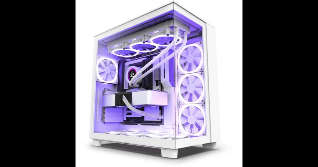NZXT H9 Flow Dual-Chamber Mid-Tower Airflow Casing White