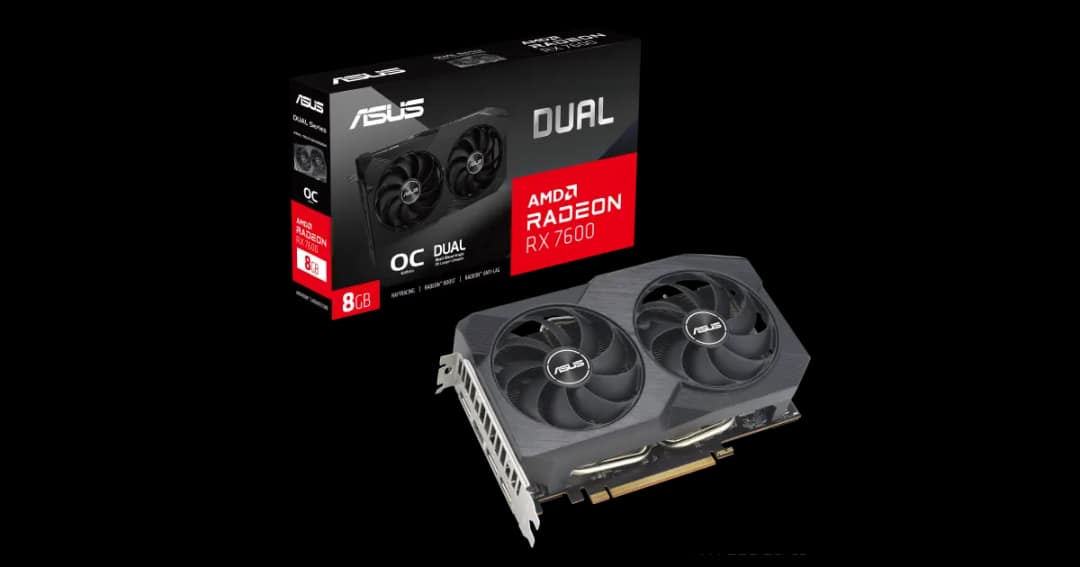 ASUS Dual Radeon RX 7600 V2 OC Edition 8GB GDDR6 Graphics Card