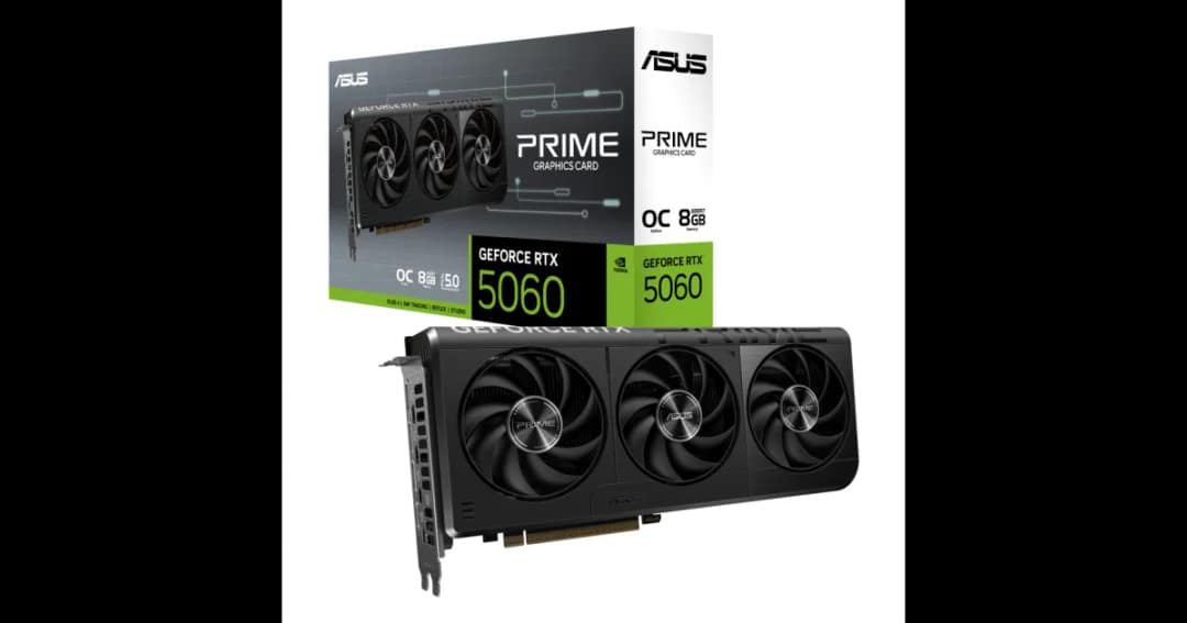 ASUS PRIME GeForce RTX 5060 8GB GDDR7 OC Edition Graphics Card
