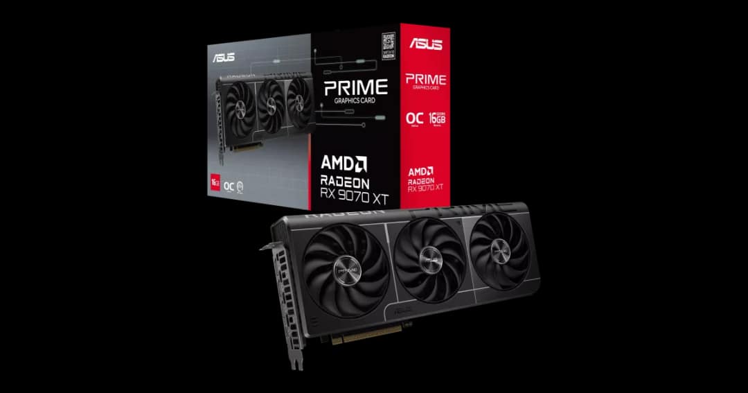 ASUS Prime Radeon RX 9070 XT 16GB GDDR6 OC Edition Graphics Card
