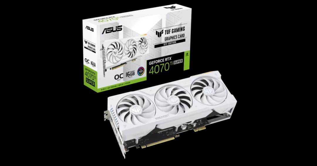 ASUS TUF Gaming GeForce RTX 4070 Ti SUPER BTF White OC Edition 16GB GDDR6X Graphics Card
