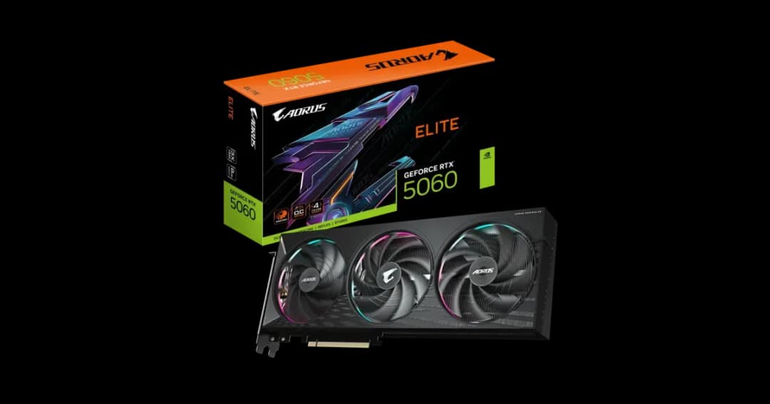 GIGABYTE AORUS GeForce RTX 5060 ELITE 8G GDDR7 Graphics Card