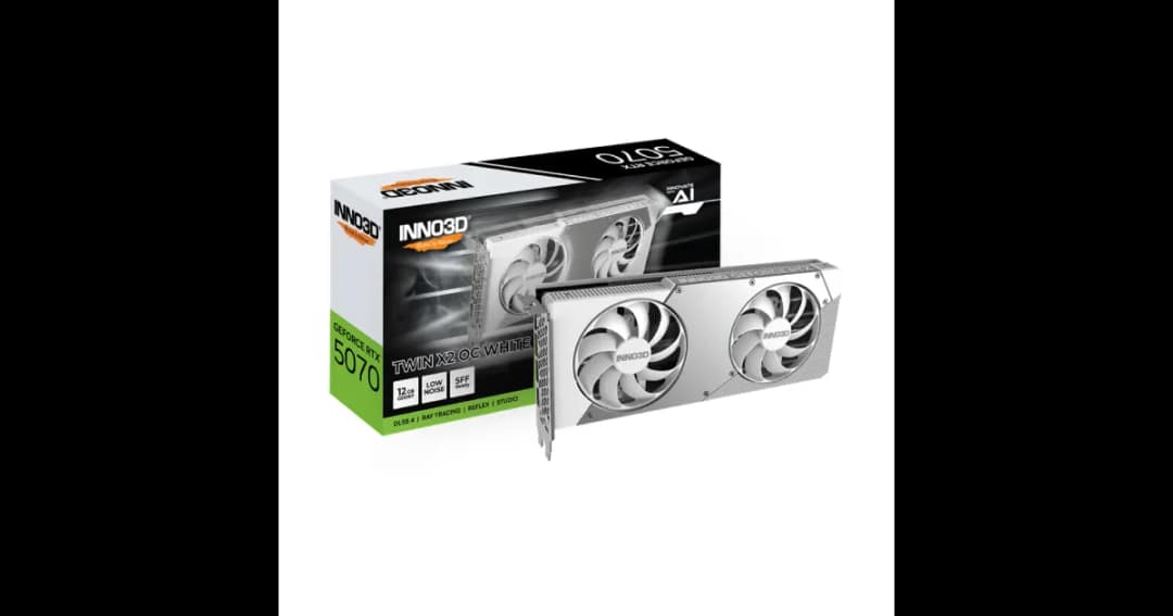 INNO3D GeForce RTX 5070 TWIN X2 OC WHITE 12GB GDDR7 Graphics Card