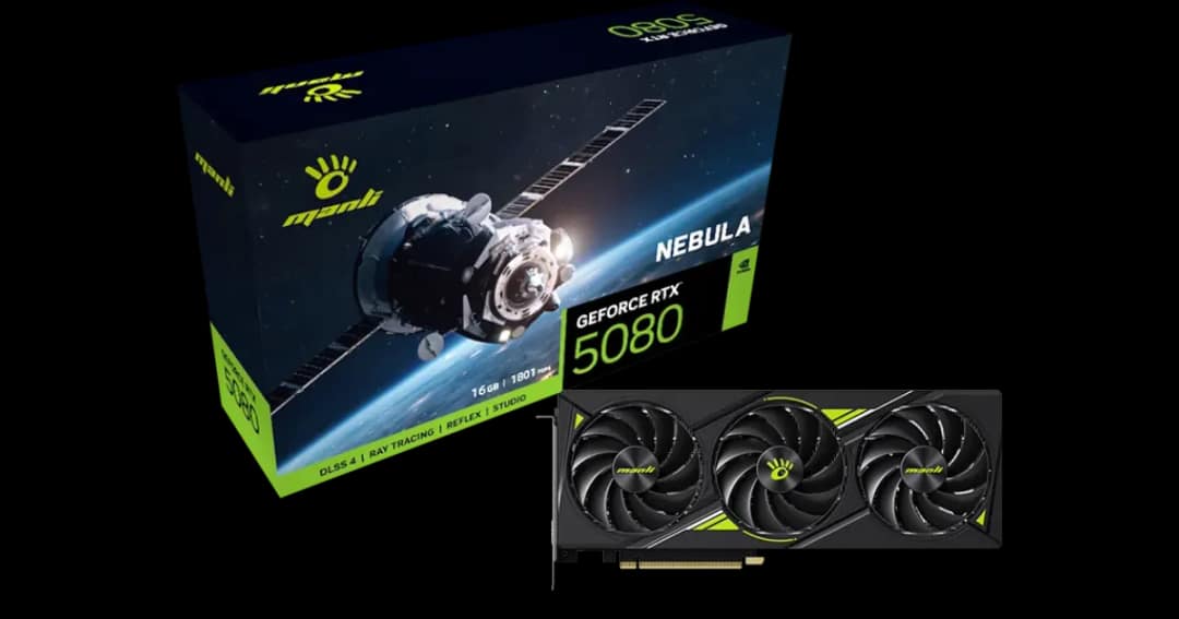 Manli Nebula GeForce RTX 5080 16GB GDDR7 Graphics Card