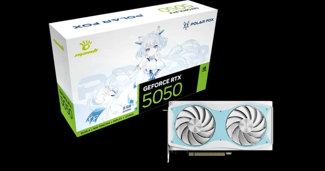Manli Polar Fox GeForce RTX 5050 OC 8GB GDDR6 Graphics Card