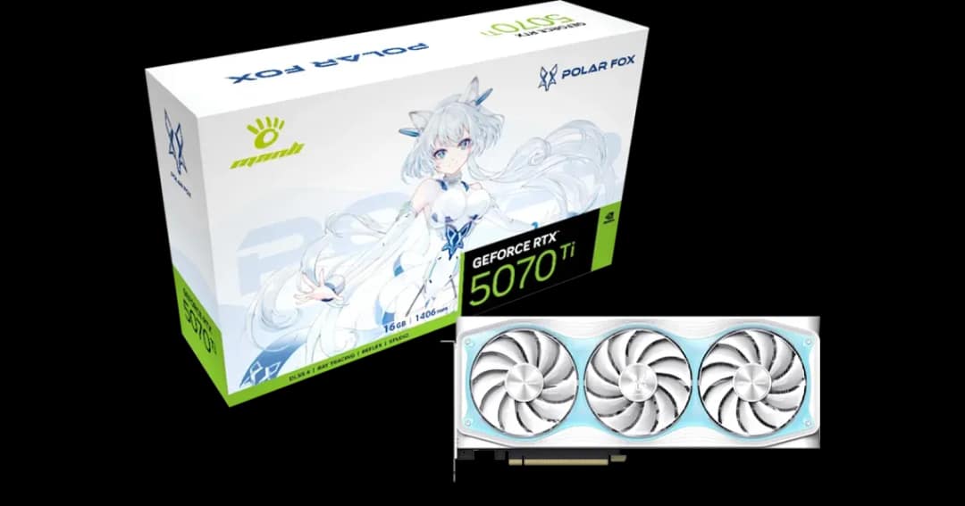 Manli Polar Fox GeForce RTX 5070 Ti OC 16GB GDDR7 Graphics Card