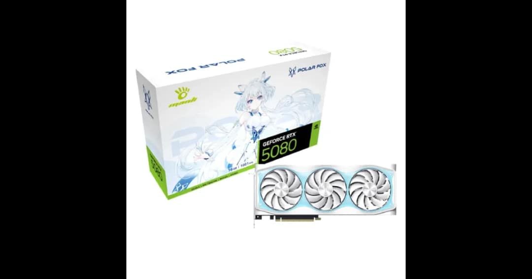 Manli Polar Fox V2 GeForce RTX 5080 OC 16GB GDDR7 Graphics Card
