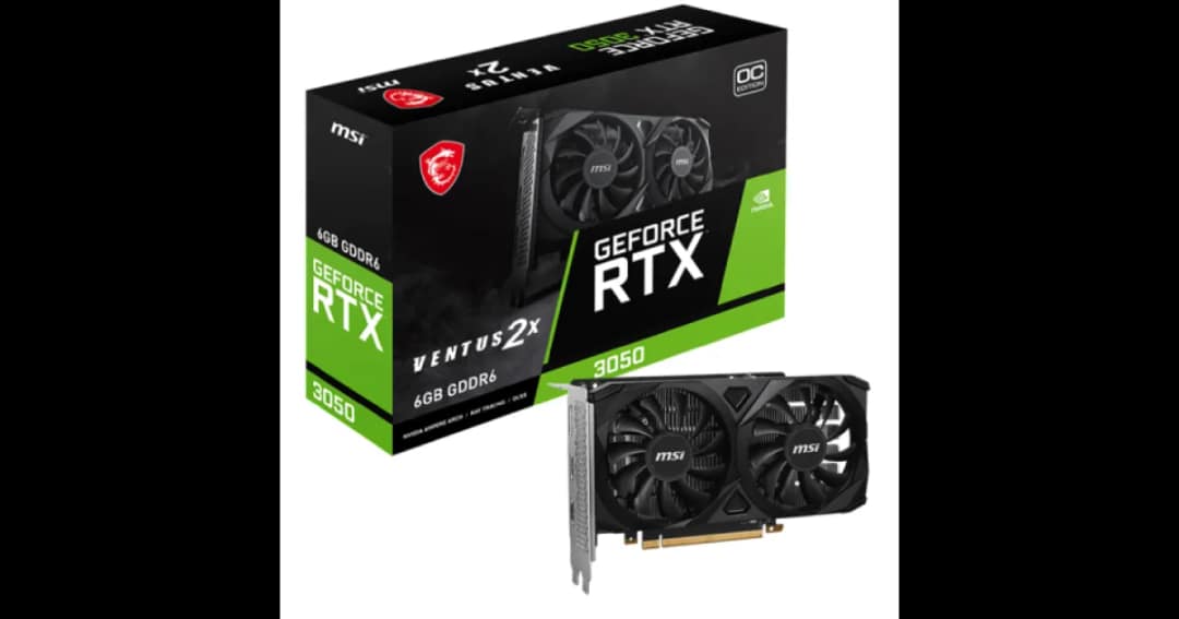 MSI GeForce RTX 3050 VENTUS 2X 6G OC GDDR6 Graphics Card
