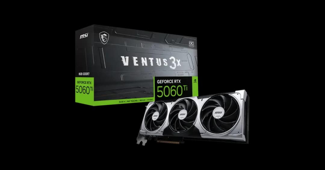 MSI GeForce RTX 5060 Ti 8G VENTUS 3X OC 8GB GDDR7 Graphics Card