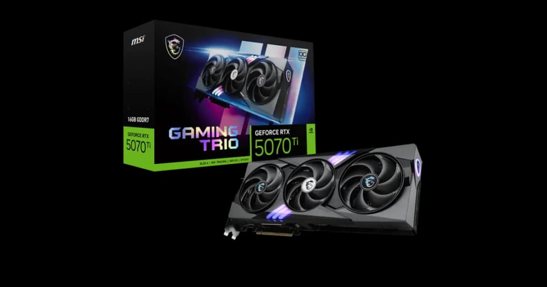MSI GeForce RTX 5070 Ti 16G GAMING TRIO OC 16GB GDDR7 Graphics Card