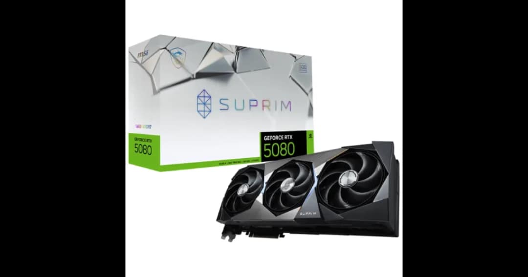 MSI GeForce RTX 5080 16G SUPRIM SOC 16GB GDDR7 Graphics Card