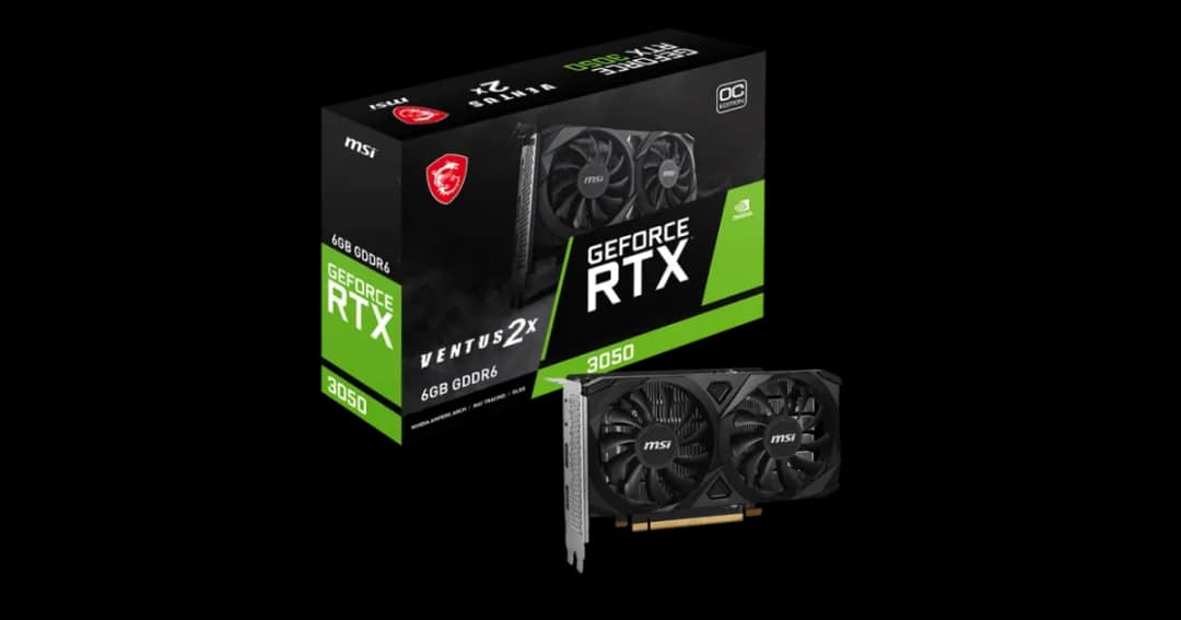 MSI GeForce RTX 3050 VENTUS 2X E 6G OC GDDR6 Graphics Card