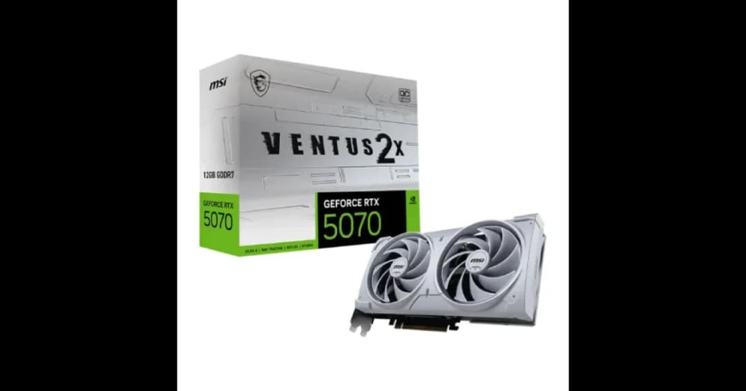 MSI GeForce RTX 5070 12G VENTUS 2X OC White GDDR7 Graphics Card