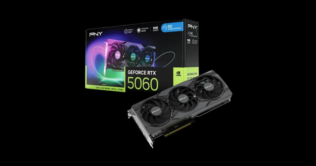 PNY GeForce RTX 5060 ARGB EPIC-X RGB Overclocked Triple Fan 8GB GDDR7 Graphics Card
