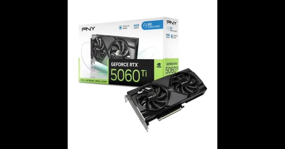PNY GeForce RTX 5060 Ti 16GB OC Dual Fan GDDR7 Graphics Card