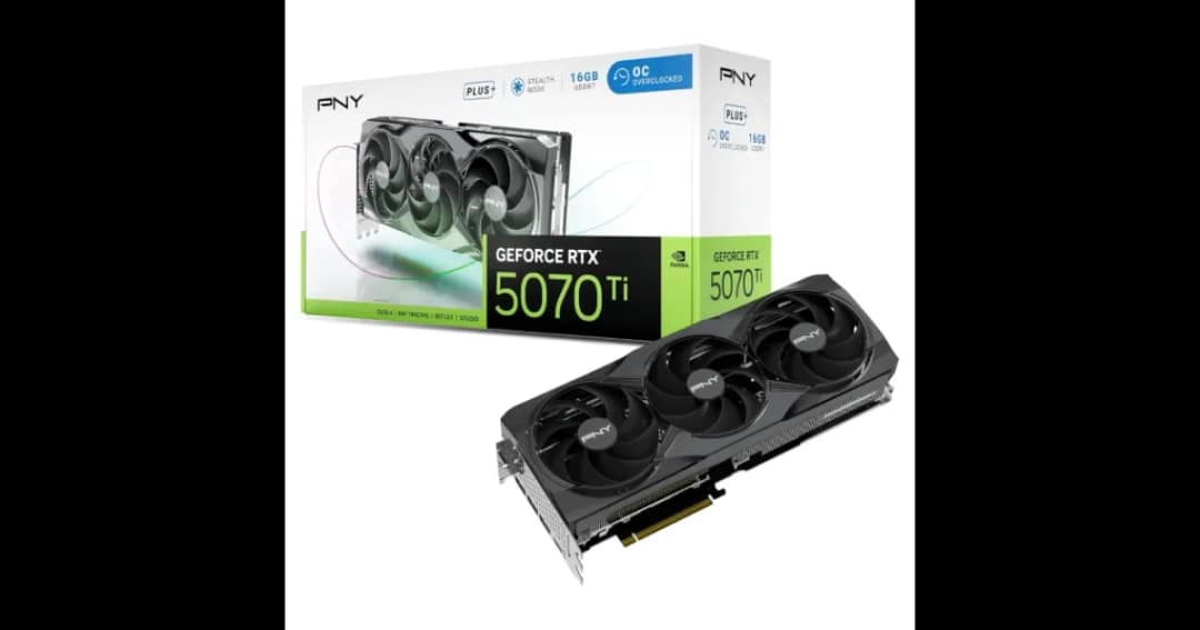 PNY GeForce RTX 5070 Ti OC Plus Triple Fan 16GB GDDR7 Graphic Card