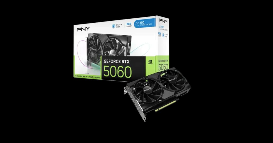PNY GeForce RTX 5060 8GB OC Dual Fan GDDR7 Graphics Card