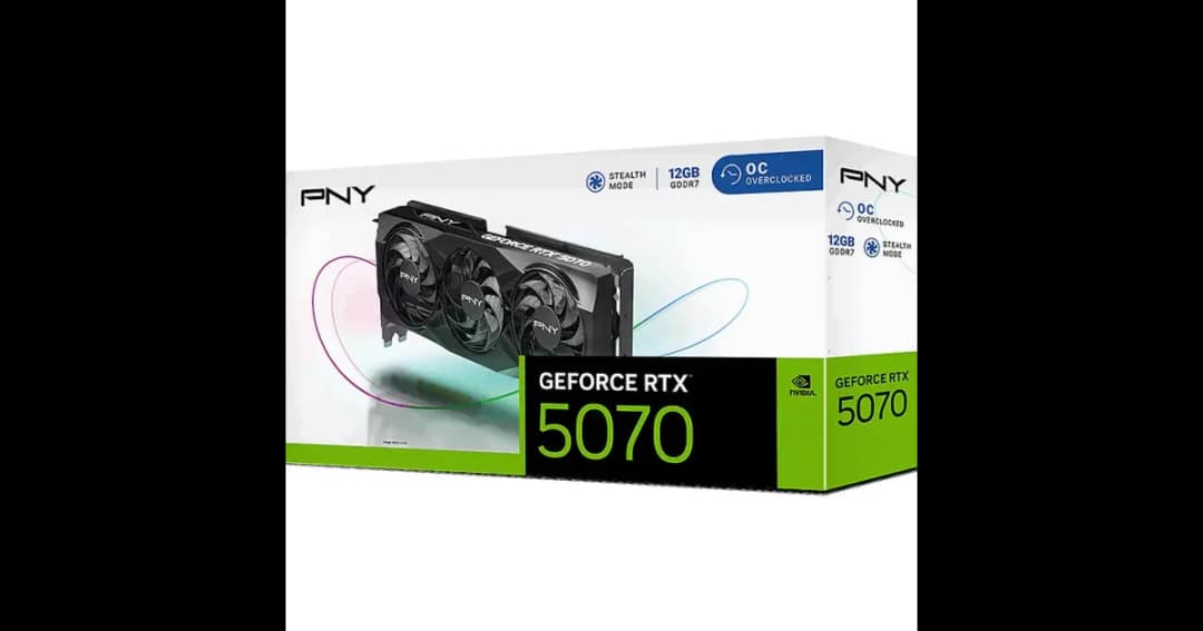 PNY GeForce RTX 5070 OC Triple Fan 12GB GDDR7 Graphics Card